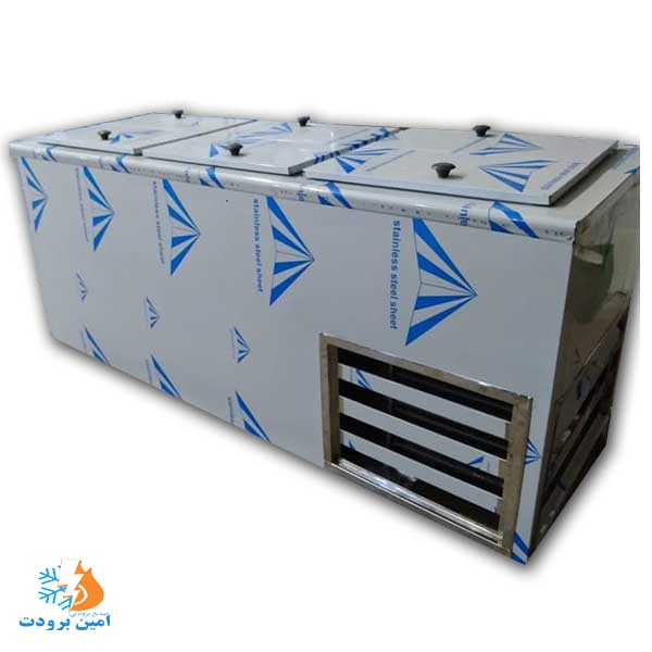 فریزر خوابیده شش درب استیل خشک کن